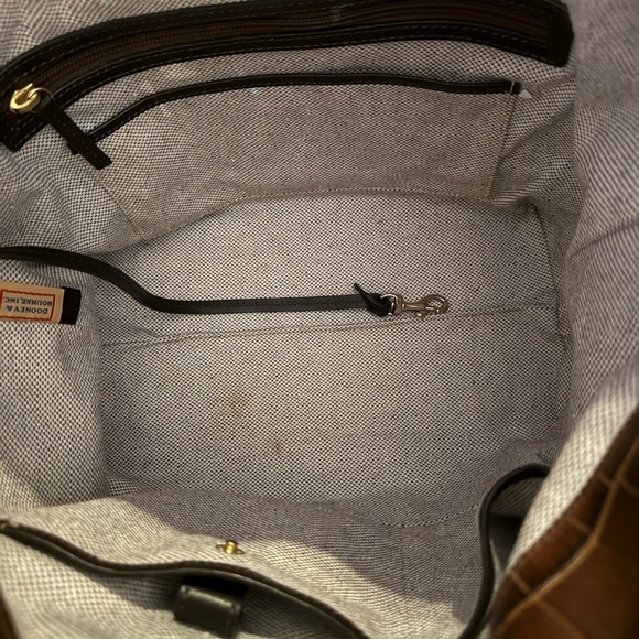 Dooney & Bourke Tan Crocodile Hobo Bag GUC - Picture 5 of 12